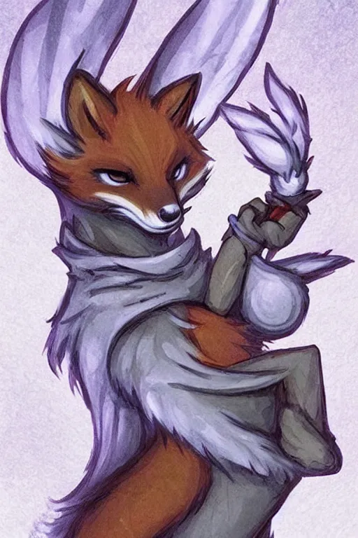 Image similar to a cute medieval anthropomorphic fox with a fluffy tail, comic art, trending on furaffinity, cartoon, kawaii, backlighting, furry art!!!, cool shading, concept art