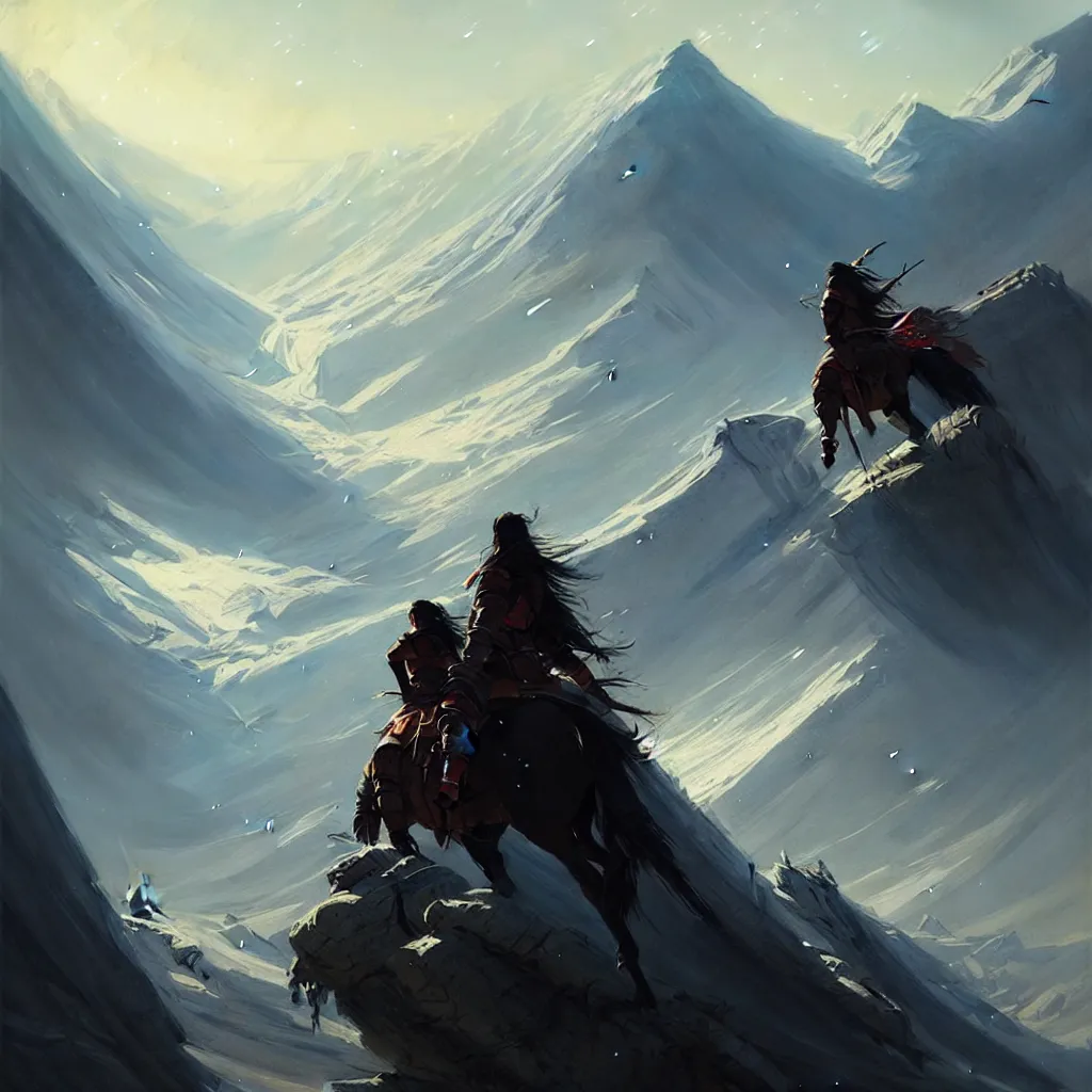 Prompt: tengri, painting by greg rutkowski