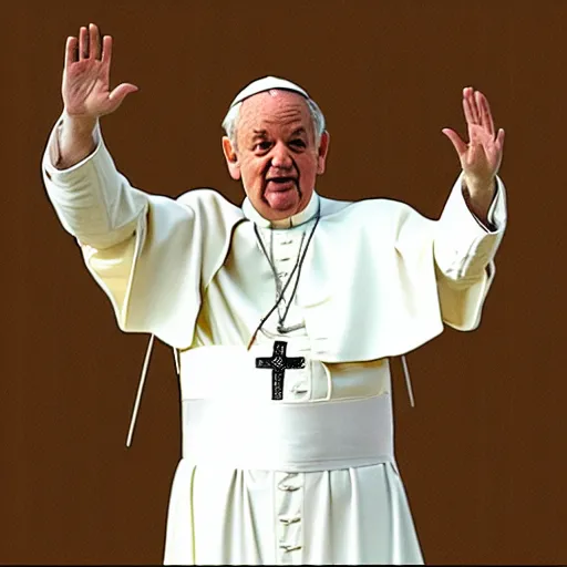 Prompt: bill murray as the pope