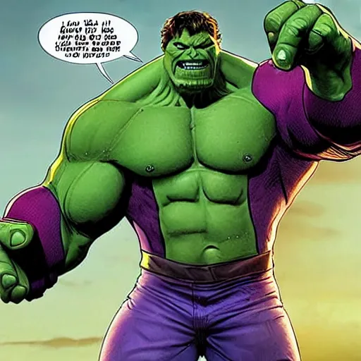 Prompt: combine thanos and hulk into one super hero