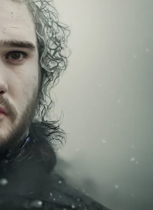 Prompt: john snow in real life, face centered portrait of john snow, confident, fog, rain, volumetric lighting, beautiful, golden hour, sharp focus, ultra detailed, cgsociety by leesha hannigan, ross tran, thierry doizon, kai carpenter, ignacio fernandez rios, noir art house, 4 k, 3 5 mm, fujifilm