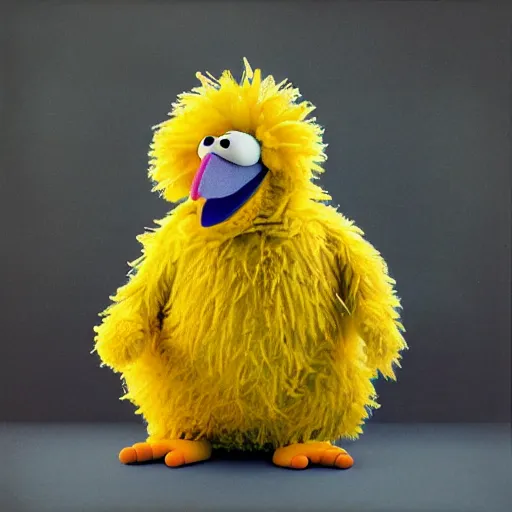 Prompt: hyperrealistic photo of sesame street's big bird if they were a penguin. anatomically correct bird. extremely detailed picture