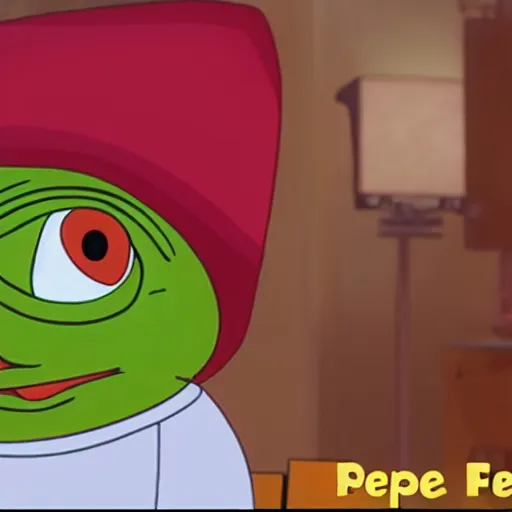 Prompt: frame from the pepe friends tv series