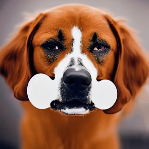 Image similar to photo of a dog wih pancake on his face