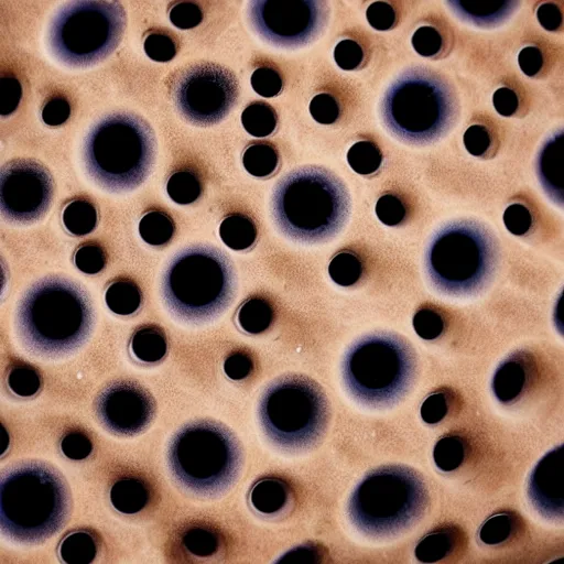 Image similar to trypophobia with eyes in the holes