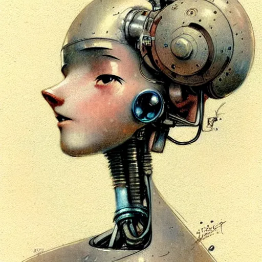 Prompt: ( ( ( ( ( 1 9 5 0 s robot girl. muted colors. ) ) ) ) ) by jean - baptiste monge