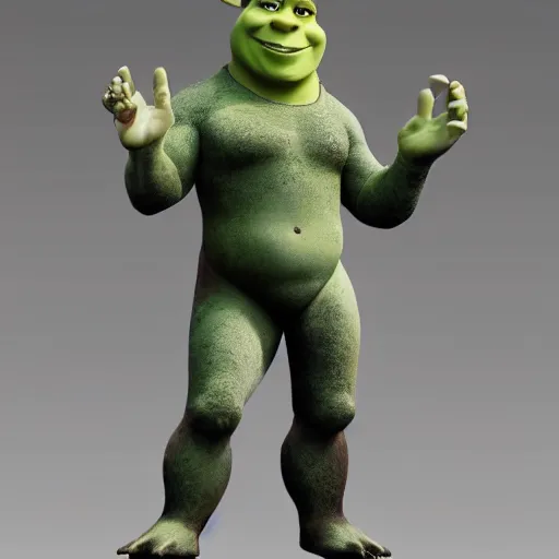 Image similar to shrek statue by michelangelo