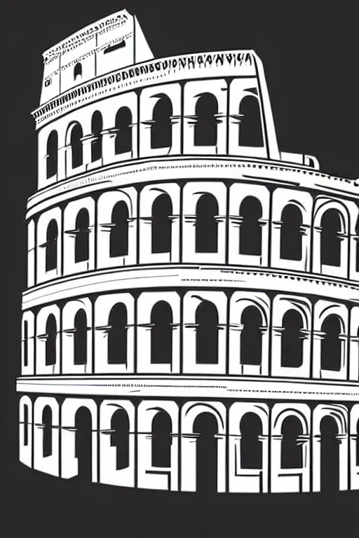 Image similar to minimalist boho style art of colosseum rome, illustration, vector art