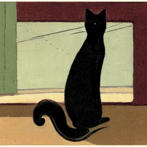 Image similar to a cute black cat by Hewton, Randolph Stanley