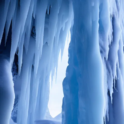 Image similar to large cloudy ice stalagmite on snow in game of thrones, 4 k, epic, cinematic, focus, movie still, fantasy, extreme detail, atmospheric, dark colour, sharp focus