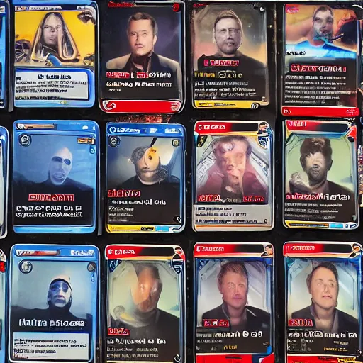 Image similar to elon musk, the trading card game