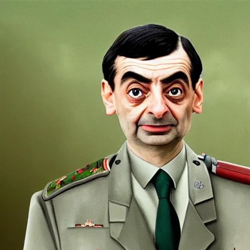 Image similar to Mr. Bean portrait in World War 2