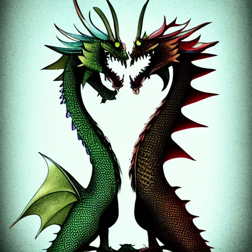 Image similar to two dragons hugging