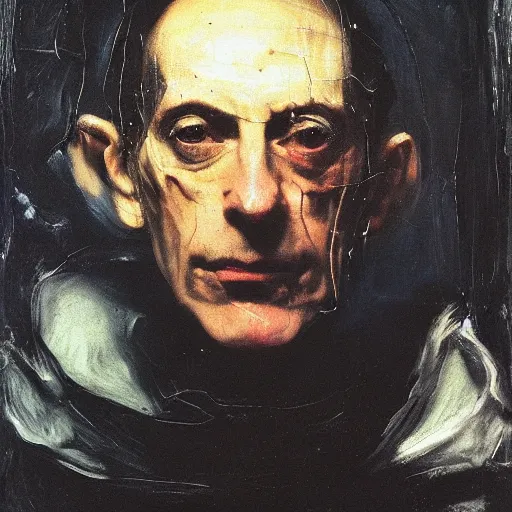 Prompt: portrait of medici emerging from the dark void, lonely figure in the darkness, soft lighting, painted by Adrian Ghenie El Greco, painted by Lucian Freud, polaroid, Renaissance, John Singer Sargant, glitch,--height 768