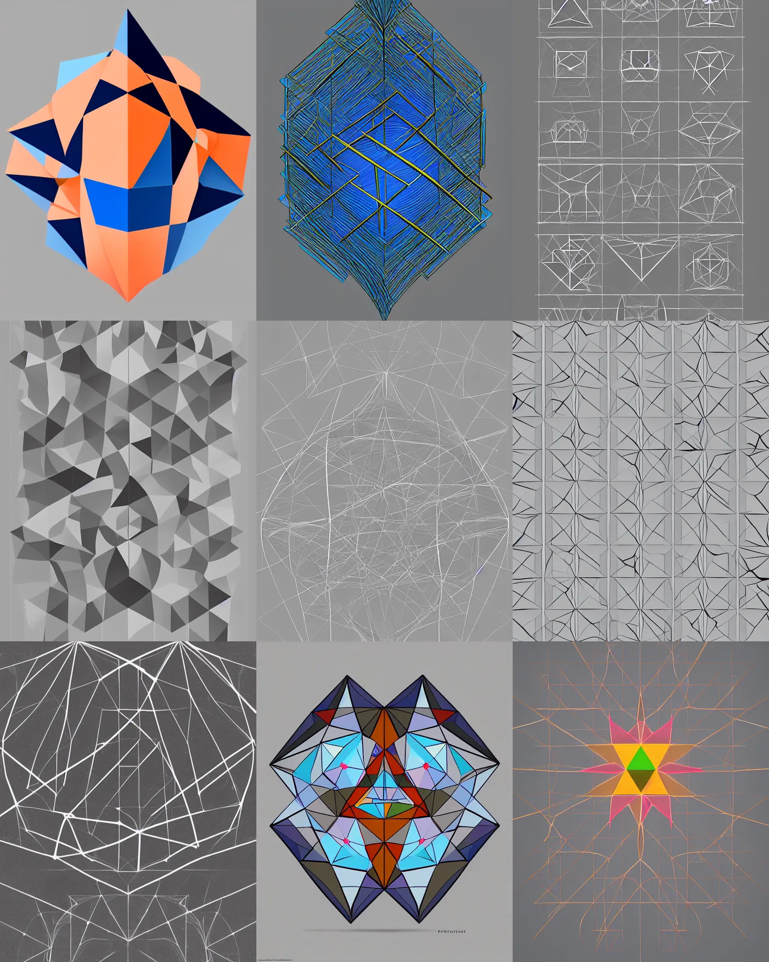 Prompt: a random geometrical shape art by Afshar Petros, trending on ArtStation