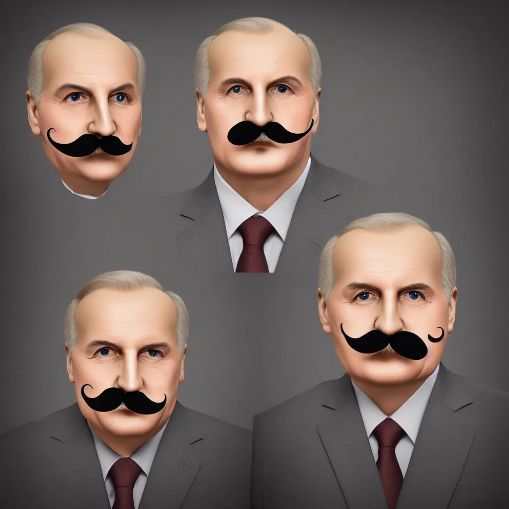 Prompt: single portrait of alexander lukashenko, mustache swapped with one potato, very detailed, 4 k, professional photography