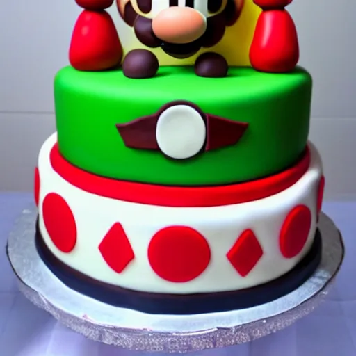 Prompt: a mario brothers cake