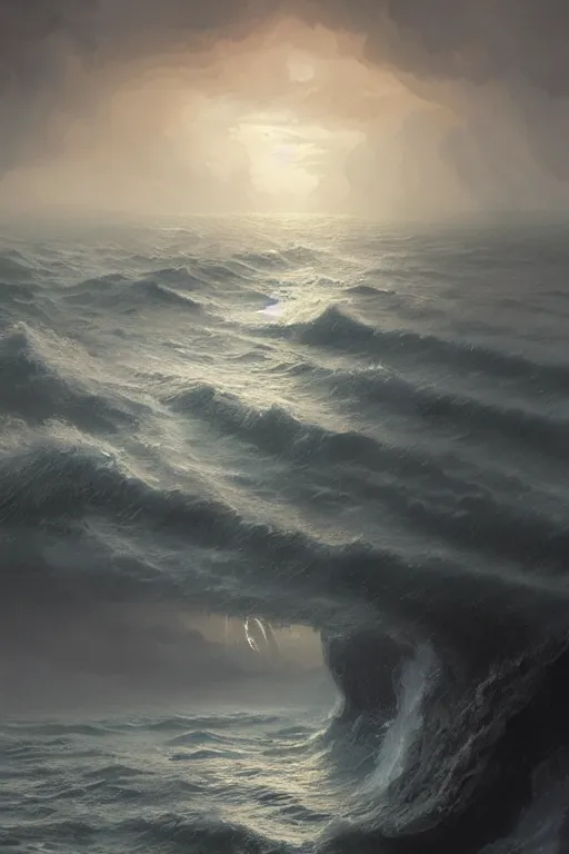 Image similar to ocean storm, eldritch, d & d, fantasy, intricate, elegant, highly detailed, digital painting, artstation, concept art, smooth, sharp focus, illustration, art by greg rutkowski