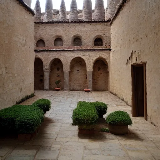 Prompt: monastery courtyard