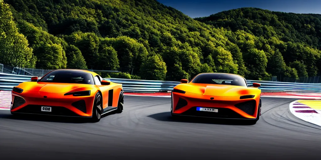 Prompt: 2 0 2 3 sport car 4 k on the nurburgring