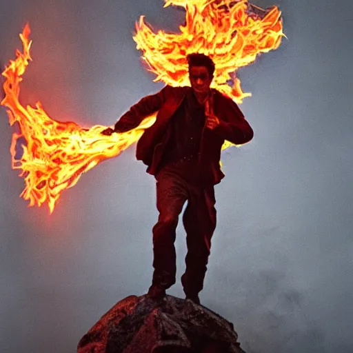 Image similar to a man on fire