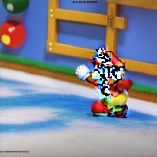 Image similar to super mario playing hockey, highly detailed, extremely high quality, hd, 4 k, 8 k, canon 3 0 0 mm, professional photographer, 4 0 mp, lifelike, top - rated, award winning, realistic, detailed lighting, detailed shadows, sharp, no blur, edited, corrected, trending