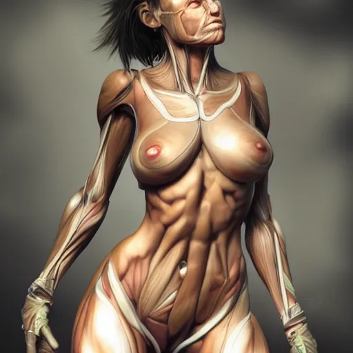 Image similar to human, right anatomy, hyper realistic, very detailed, realistic lighting, fantasy, 4 k, in the style of anry