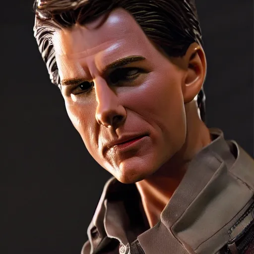 Prompt: animatronic Tom Cruise, exposed wires, photo, Stan Winston studios, detailed, 4k