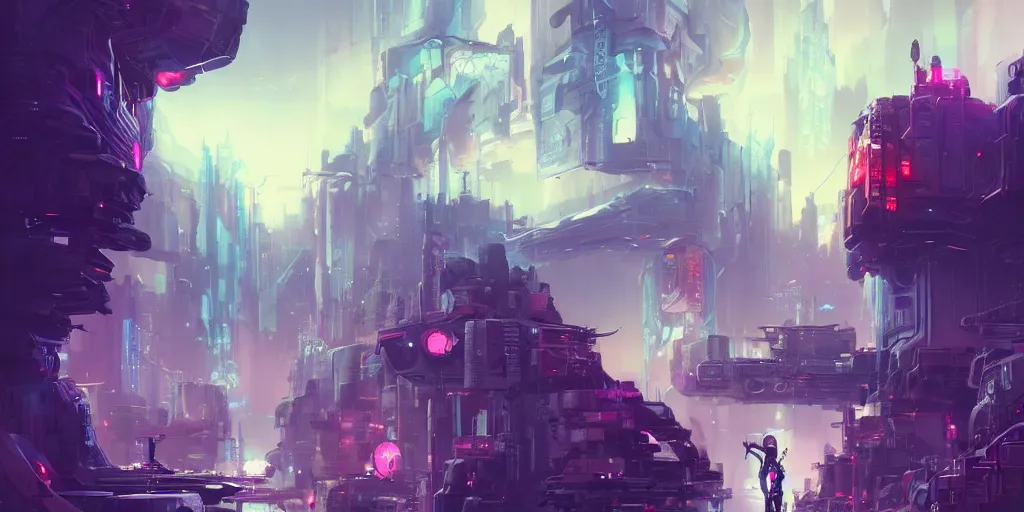 Image similar to cyberpunk world as seen from outer space concept art by pete mohrbacher and artgerm and wlop and greg rutkowski, digital art, highly detailed, intricate, sci-fi, neon colors, sharp focus, Trending on Artstation HQ, deviantart, unreal engine 5, 4K UHD image