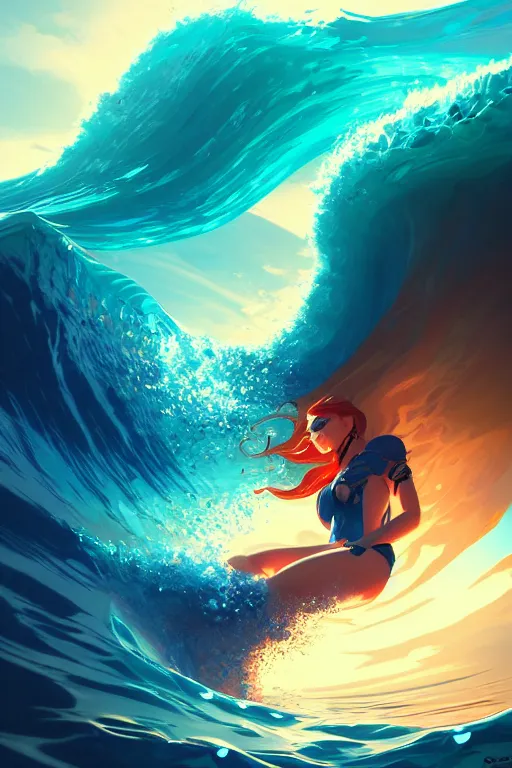 Image similar to the god posideon, ocean wave, portrait, sharp focus, digital art, concept art, dynamic lighting, epic composition, subsurface scattering, trending on artstation, by emylie boivin 1. 0, rossdraws 2. 0