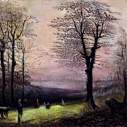 Image similar to A Landscape by John Atkinson Grimshaw