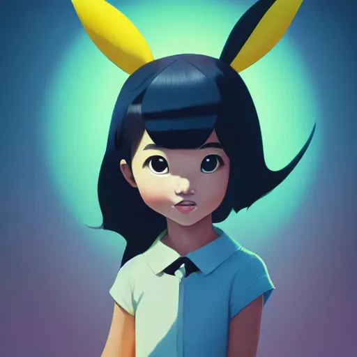 Prompt: face icon stylized minimalist an asian girl in a pikatchu costume, loftis, cory behance hd by jesper ejsing, by rhads, makoto shinkai and lois van baarle, ilya kuvshinov, rossdraws global illumination