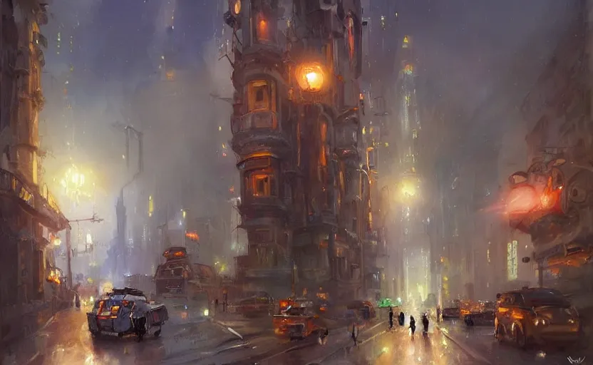 Image similar to Alchemy mech robot gloomy city. By Konstantin Razumov, highly detailded