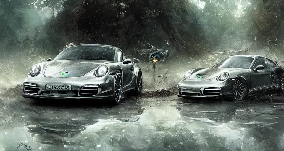 Prompt: porsche in nature, chaos, digital art,ultra realistic,ultra detailed,art by greg rutkowski