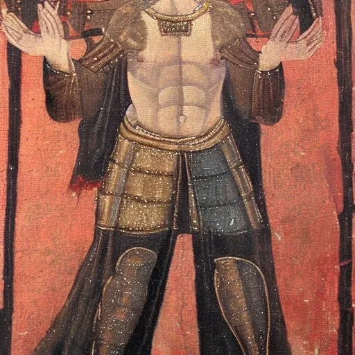 Image similar to chris jericho medieval painting, oil painting