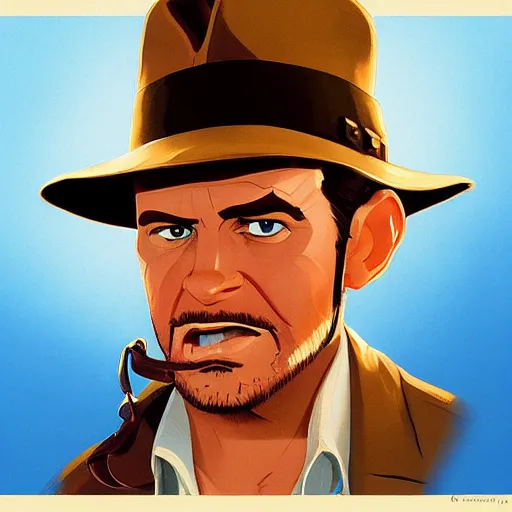 Image similar to face icon stylized minimalist raiders of the lost ark 1 9 8 1, loftis, cory behance hd by jesper ejsing, by rhads, makoto shinkai and lois van baarle, ilya kuvshinov, rossdraws global illumination