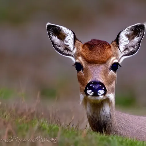 Image similar to Short, elf, grey skin with a green undertone, orange/red hair, ears are 3 inches long ending at a point, their eyes are like a pale yellow light all iris (no black or white), uhhh they have deer like legs that bend backwards to allow for faster movement, and they are both masc and femme equally so I don’t have to choose a gender dramatic lighting, illustration by Greg rutkowski, yoji shinkawa, 4k, digital art, concept art, trending on artstation