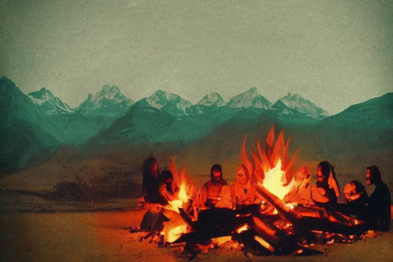 Image similar to campfire boards of Canada album cover, high quality