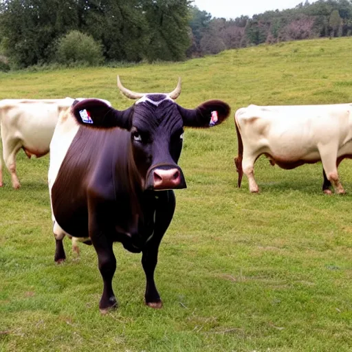 Prompt: cows with guns