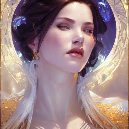 Prompt: ice goddess, D&D, highly detailed, digital painting, artstation, concept art, sharp focus, illustration, cinematic lighting, art by artgerm and greg rutkowski and alphonse mucha