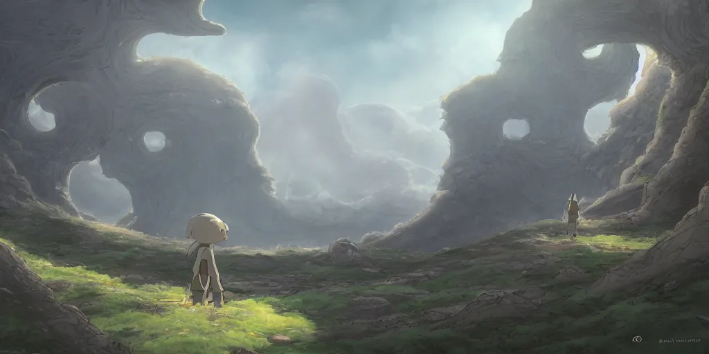 Prompt: the search for wondla landscape, no people, Ghibli, Anime Background, Miyazaki Hayao, concept art, illustration,smooth, sharp focus, intricate, super wide angle, trending on artstation, trending on deviantart, 4K