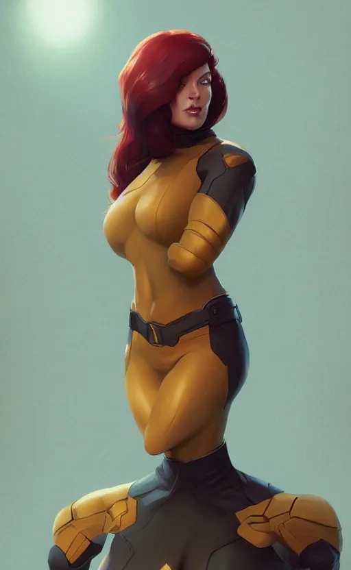 Image similar to Jean Grey, highly detailed, digital painting, artstation, facing camera, concept art, smooth, sharp focus, illustration, art by artgerm and greg rutkowski, high definition digital art, dramatic lighting, in the style of ilya kuvshinov and Ross tran