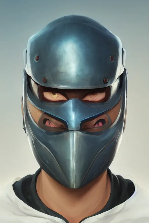 Image similar to epic mask helmet robot ninja portrait stylized as fornite style game design fanart by concept artist gervasio canda, behance hd by jesper ejsing, by rhads, makoto shinkai and lois van baarle, ilya kuvshinov, rossdraws global illumination radiating a glowing aura global illumination ray tracing hdr render in unreal engine 5