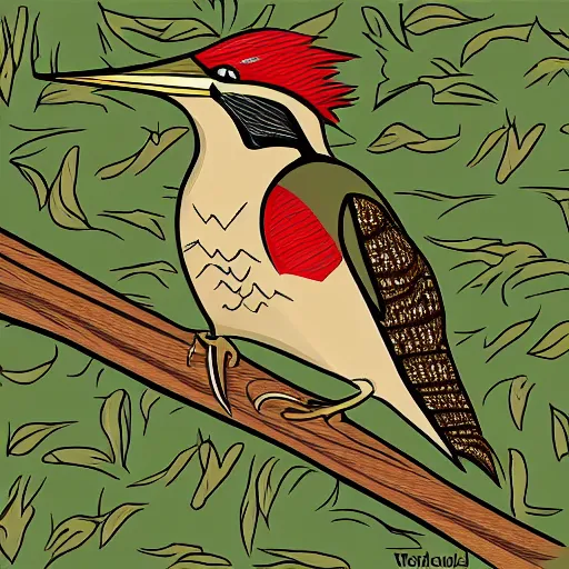 Prompt: hybrid of wally walrus ( wood woodpecker cartoon, 2 0 0 0 ) and wood woodpecker ( wood woodpecker cartoon, 2 0 0 0 )