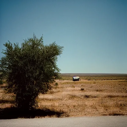 Prompt: a photo a hassleblad photo of marfa texas on kodak portra film 400