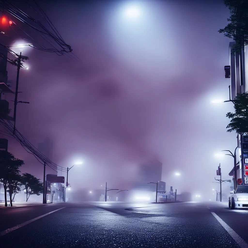 Image similar to JZX90 twin turbo drift middle of empty street, Kanto Region, misty night, cinematic color, photorealistic, highly detailed,