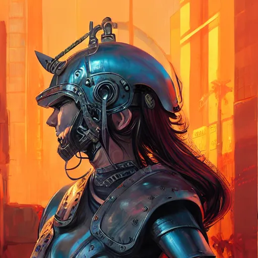 Image similar to cyberpunk viking helmet mask warrior goddess robot ninja fantasy, art gta 5 cover, official fanart behance hd artstation by jesper ejsing, by rhads, makoto shinkai and lois van baarle, ilya kuvshinov, ossdraws