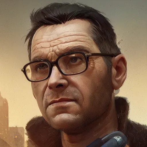 Image similar to highly detailed portrait, ion iliescu, in gta v, stephen bliss, unreal engine, fantasy art by greg rutkowski, loish, rhads, ferdinand knab, makoto shinkai and lois van baarle, ilya kuvshinov, rossdraws, tom bagshaw, global illumination, radiant light, detailed and intricate environment