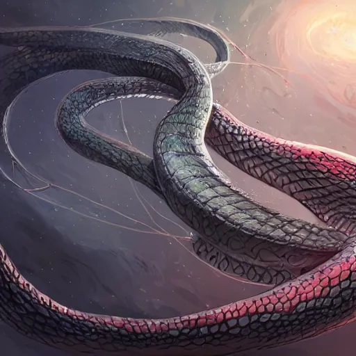 Image similar to living serpent constellation, extremely detailed, 8 k, fantasy, elegant, pale, highly detailed, digital painting, artstation, concept art, smooth, sharp focus, illustration,