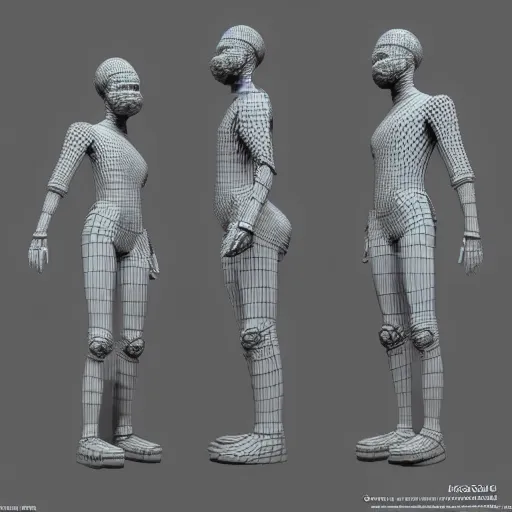 Prompt: 3d scan t-pose stock rigged model blender maya viking cyber ninja